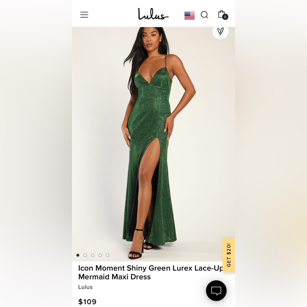 Lulu’s Floor Length Green Gown